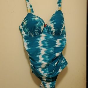 Ocean blue spanx bathing suit